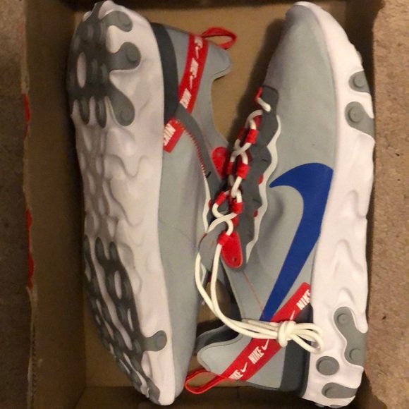 Nike Shoes Nike React Element 55 Wolf Grey Habanero Red Poshmark